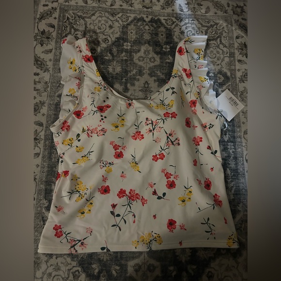 Dm Fashion Tops - DmFashion Regular RuffleSleeve VBack MidkiniTop for Swim/swimsuit-Golden Meadow